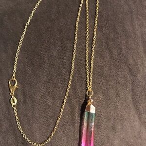 Rainbow Quartz Crystal necklace